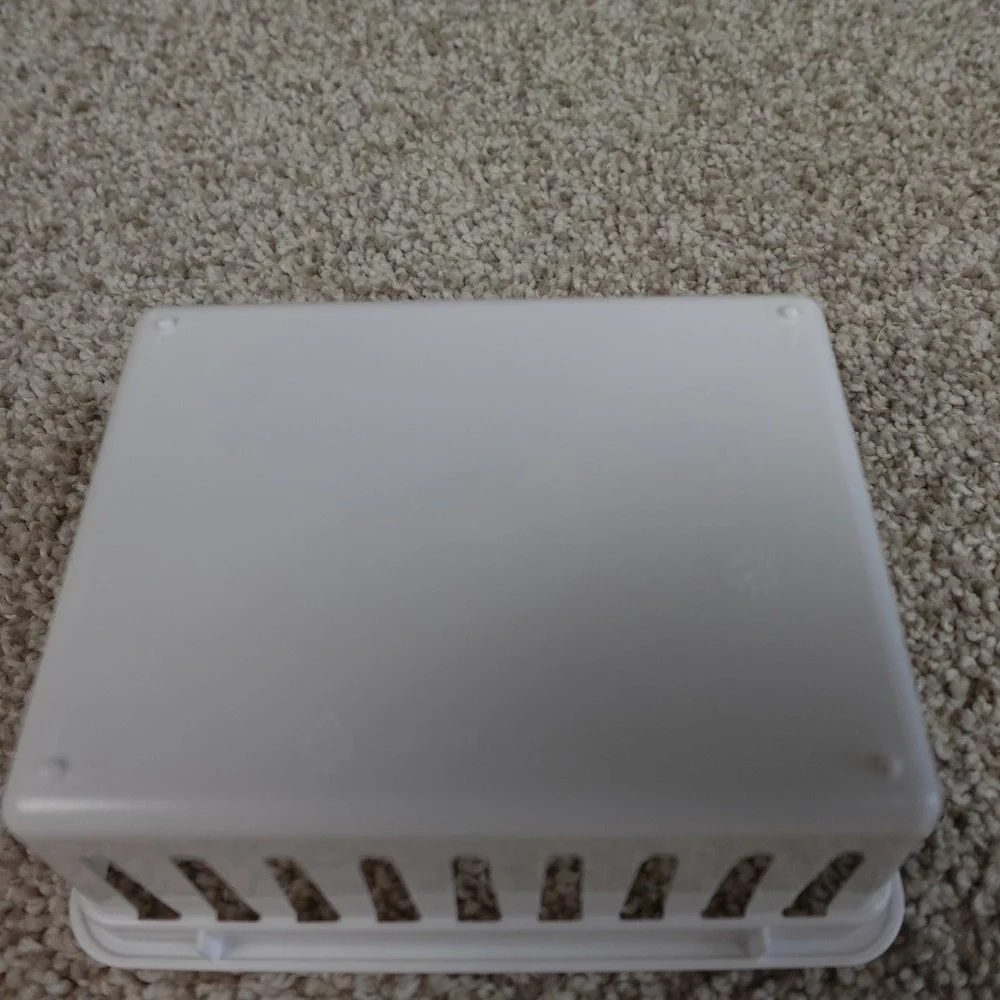 White Plastic Slotted Storage Baskets Set of 3 Drawer Organizers Bins